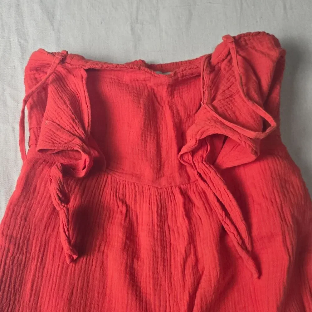 Saturday Sunday Anthropologie Isabel Tie Front‎ Jumpsuit Red Sleeveless Women XS